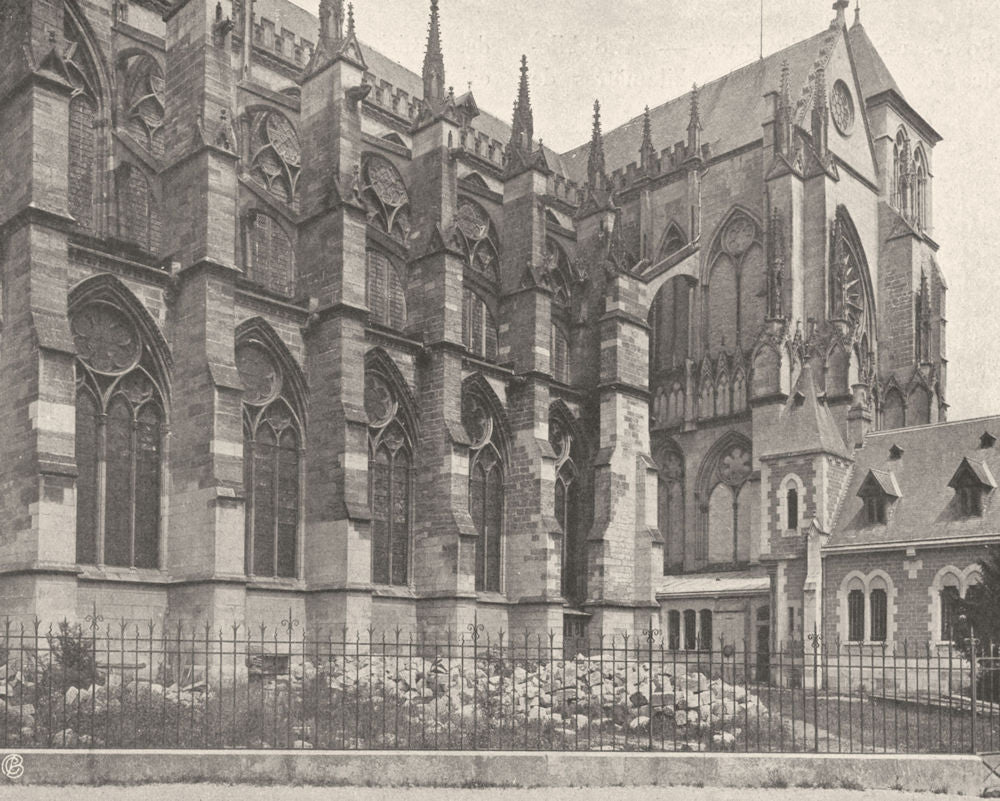 MARNE. Châlons-sur-Marne- Cathédrale 1906 old antique vintage print picture